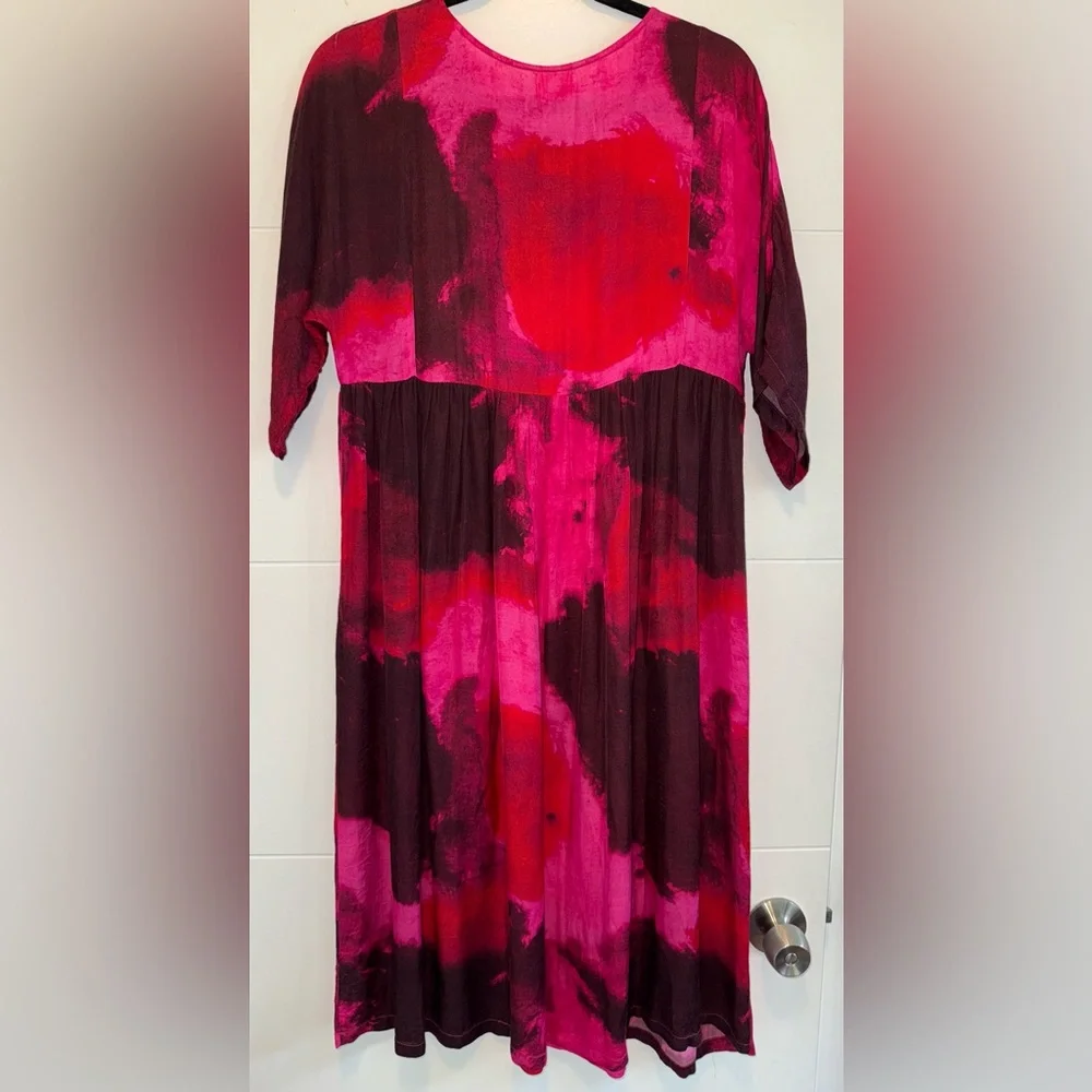 NORBLACK NORWHITE Lysandra Tie Dye Maxi Dress in Pink XS